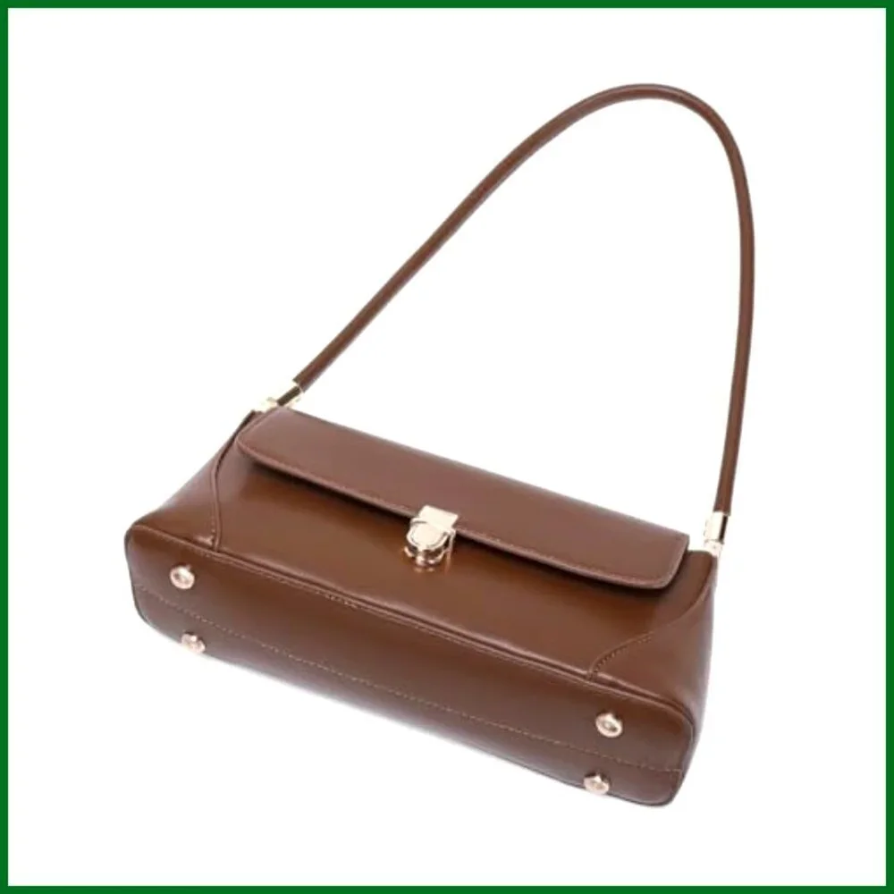 Vintage Retro Hobo Shoulder Bag PU Leather Mini Tote Elegant Chic Purse - Picture 5 of 7